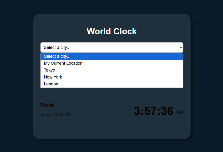 world clock screenshot